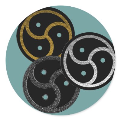 BDSM SYMBOL GOLD, SILVER and Chrome Stickers by bdsm_emporium