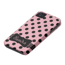 fashion, fashionista, glamour, sleek, chic, modern, girly, romantic, dots, pink and black, classic, vintage, [[missing key: type_casemate_cas]] with custom graphic design