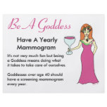 Be A Goddess, Have A Mammogram Wine Goddess BCA Full Color Flyer