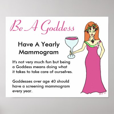 Be A Goddess, Have A Mammogram Wine Goddess BCA Print by Victoreeah