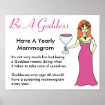 Be A Goddess, Have A Mammogram Wine Goddess BCA Print