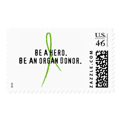 Be a hero. Be an organ donor. Postage Stamps