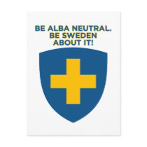 Be Alba Neutral-Be Sweden About It Postcard by monkeyclown Be Alba Neutral-Be Sweden About It Postcard