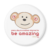 Be Amazing Monkey Fridge Magnet (cute)