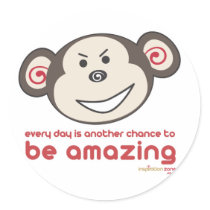 Be Amazing Monkey Stickers (cheeky)