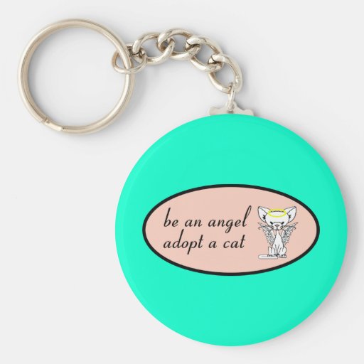 Be An Angel Adopt A Cat Keychain