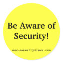 Be Aware of Security! stickers