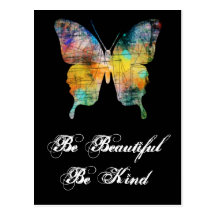 Be Beautiful, Be Kind Butterfly Post Card