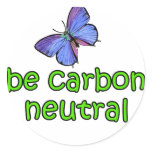 Be Carbon Neutral Round Stickers