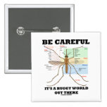 Be Careful It's A Buggy World Out There (Mosquito) Buttons
