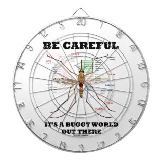Be Careful It's A Buggy World Out There (Mosquito) Dartboard With Darts
