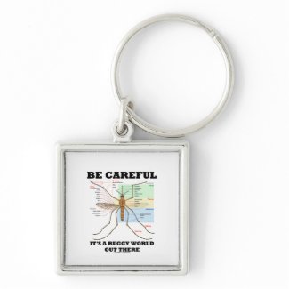 Be Careful It's A Buggy World Out There (Mosquito) keychain