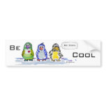 Be Cool Cartoon Penguins Bumper Sticker