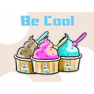 be cool ice cream postcard