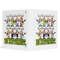 BE DIFFERENT funny funky cows 3 Ring Binder