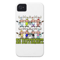 BE DIFFERENT funny funky cows Iphone 4 Cover