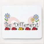 Be Different Ladybugs with Flowers Mousepad