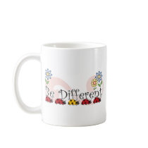 Be Different Ladybugs with Flowers Mug
