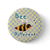 Be Different Spotted Bumble Bee Pinback Buttons
