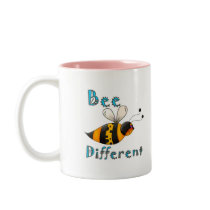 Be Different Spotted Bumble Bee mugs by cutespot Be Different Spotted Bumble Bee mugs