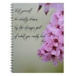 Be Drawn By What You Love Cherry Blossom Spiral Note Book