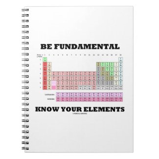 Be Fundamental Know Your Elements (Periodic Table) Spiral Note Books