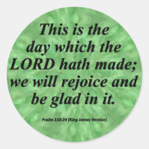 Be Glad Psalm 118-24  Condensed Sticker