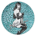 Be good blue leopard pin up artwork. plates