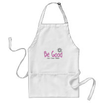 be good logo pink aprons