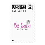 be good logo pink stamps