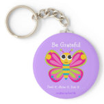 "Be Grateful" Cute Butterfly Keychain