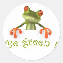Be green ! round sticker