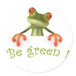 Be green ! round sticker