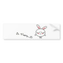 Be Happy Bunny bumper stickers by QueenHare Be Happy Bunny bumper stickers