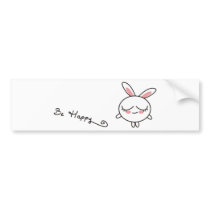 Be Happy Bunny bumper stickers by QueenHare Be Happy Bunny bumper stickers