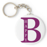 Be Happy (deep purple) Keychains
