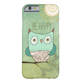 Be Happy Retro Bohemian Owl Barely There iPhone 6 Case