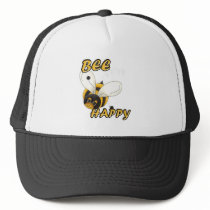 Be Happy Smiling Bee Trucker Hat