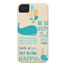 Be Happy whale iPhone 4 case!