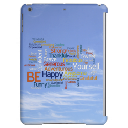 Be Happy Word Cloud in Blue Sky Inspire Cover For iPad Air
