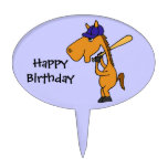 BE- Horse Playing Baseball Cake Topper