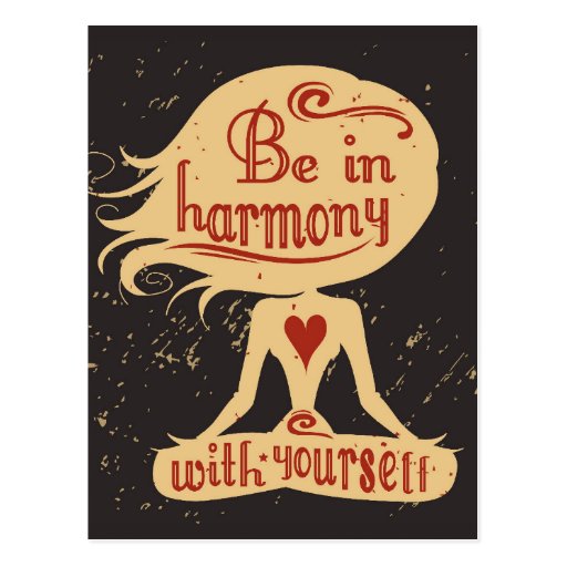Be In Harmony With Yourself 2 Postcard | Zazzle