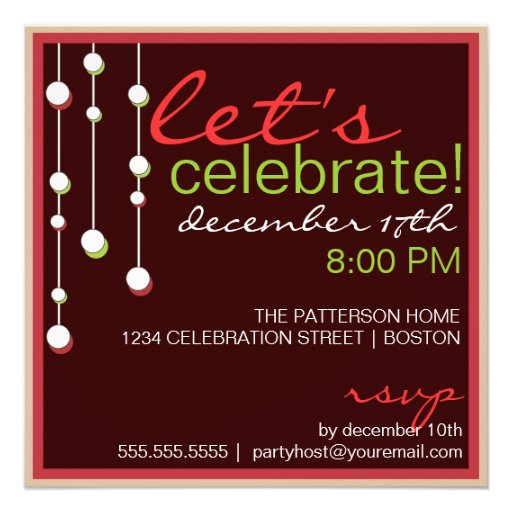 Be Jolly Modern Decoration Christmas Party Personalized Invite
