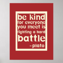 Be Kind Inspirational Words Poster - Red posters