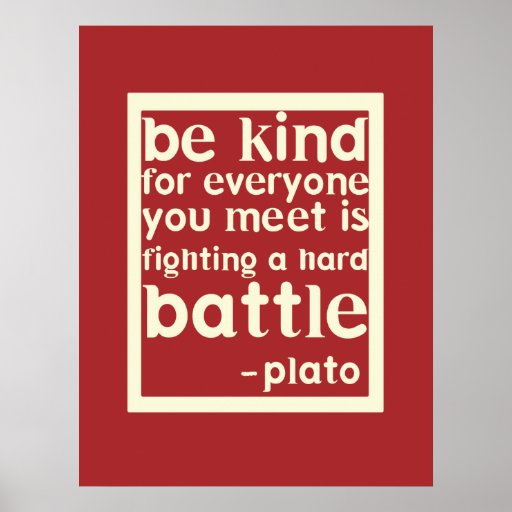 Be Kind Inspirational Words Poster - Red