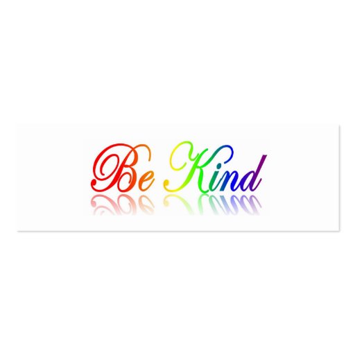 Be Kind - Respect Others Bookmark Business Card Template (front side)