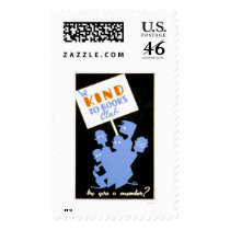 Be Kind To Books Club 1940 WPA Postage Stamp