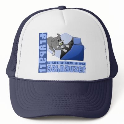 Be Loud Flyball Schnauzer Trucker Hat by MenagerieMayhem
