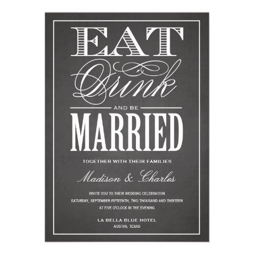 BE MARRIED CHALKBOARD | WEDDING INVITATION