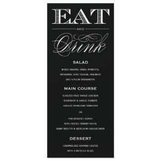 & BE MARRIED | MENU invitation